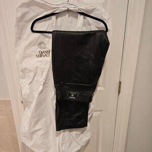 Versace Jeans Couture Men's Black Leather Jeans Size 40 / 54 Regular